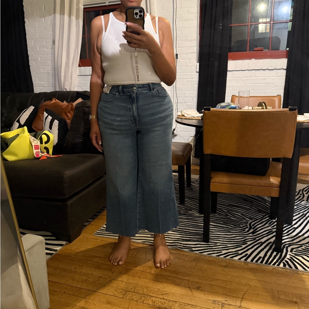 Madewell Curvy Flared Wide Leg Cropped Women’s Jeans - Blue